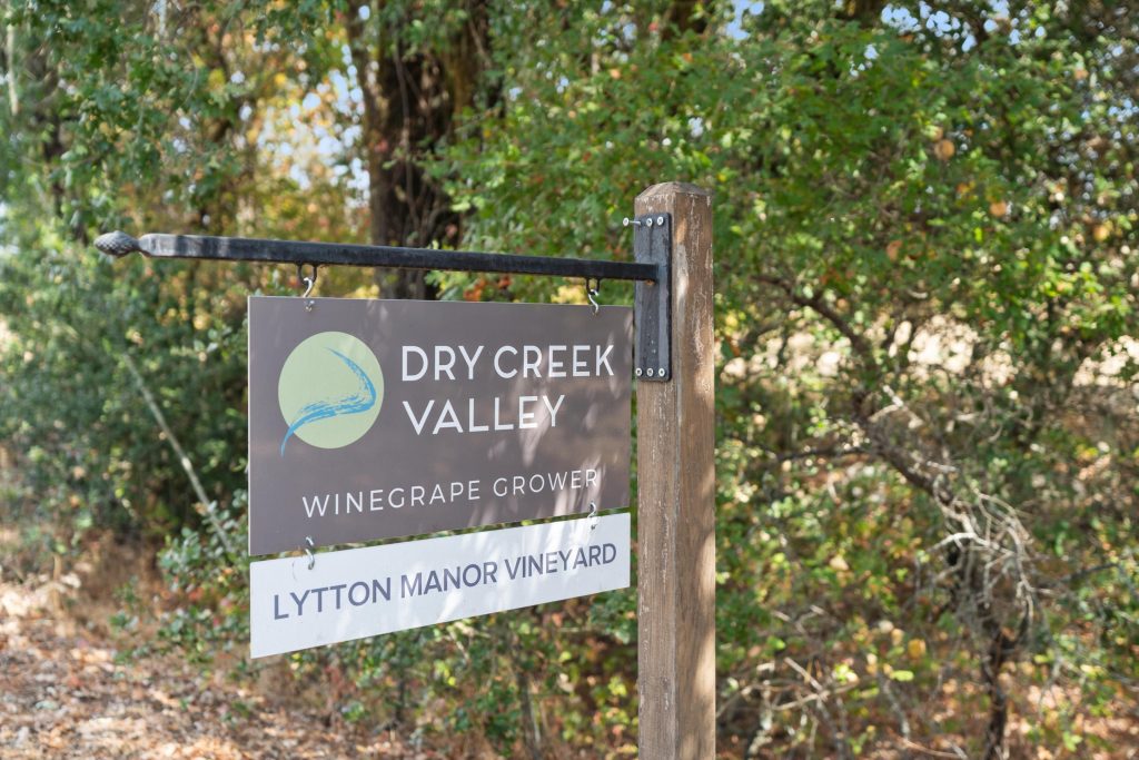Winegrowers of Dry Creek Valley sign for Lytton Manor Vineyard